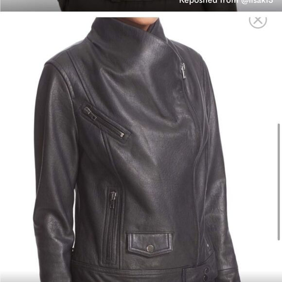 Vince | Textured Moto Leather Jacket - Picture 7 of 16